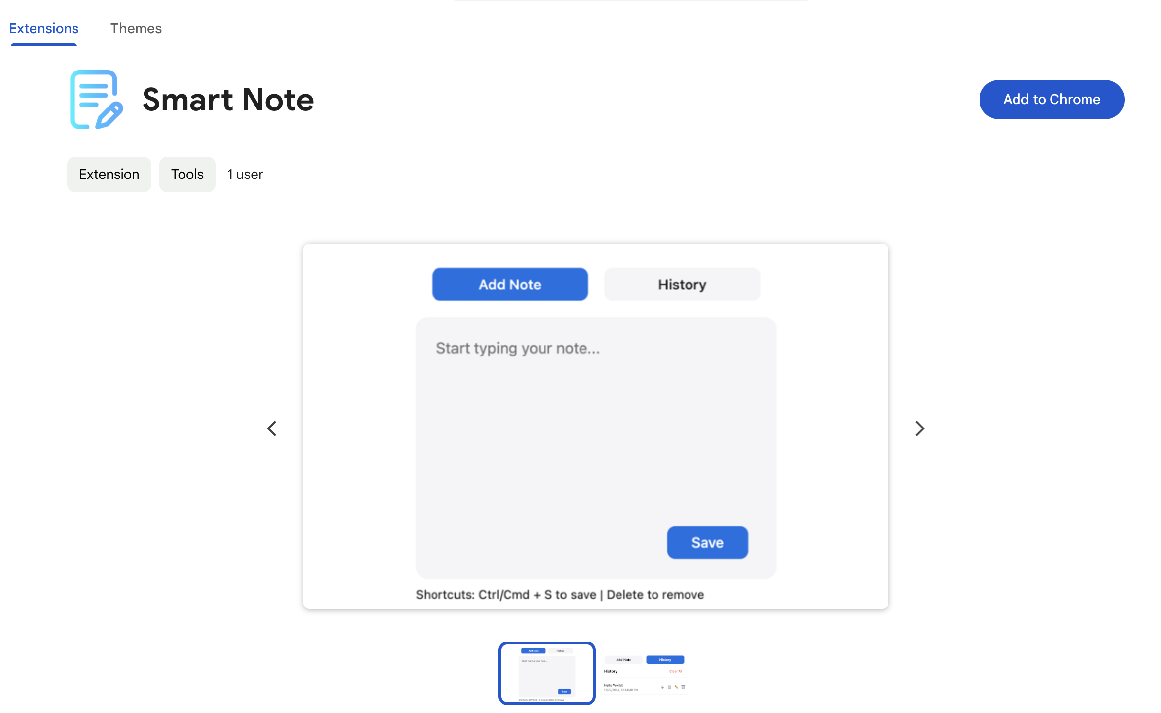 Smart Note Chrome Extension